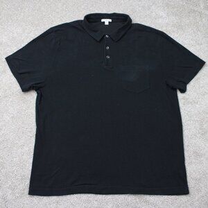 James Perse Standard Polo Shirt Mens 4  / XL Black Cotton/Poly Short Sleeve